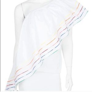 🌈 Alcee | One shoulder Rainbow Stripe